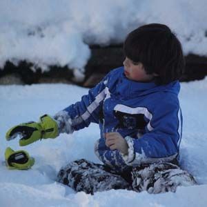 Happy child in the snow